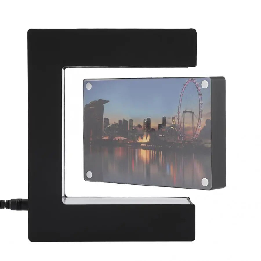 Magnetic Levitation Floating Photo Frame Electronic LED Novelty Home Office Decor US EU Plug Black Only (Delivery time is approximately 14 to 21 days.)