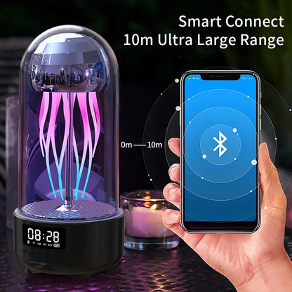 Creative Jellyfish Wireless Speaker with Colorful RGB Breathing Light and Led Clock Display Screen Stereo Subwoofer SpeakerV (Delivery time is approximately 14 to 21 days.)