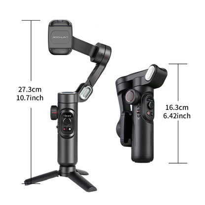 AOCHUAN 3-Axis Handheld Gimbal Stabilizer for Smartphones with Fill Light for iPhone Android Face Tracking. (Delivery time is approximately 14 to 21 days.)