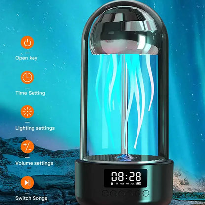 Creative Jellyfish Wireless Speaker with Colorful RGB Breathing Light and Led Clock Display Screen Stereo Subwoofer SpeakerV (Delivery time is approximately 14 to 21 days.)