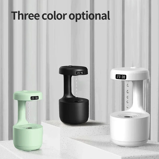 800ML Antigravity Air Humidifier Essential Oil Diffuser with Levitating Water Drops and Night Light LED Display for Bedroom. (Delivery time is approximately 14 to 21 days.)