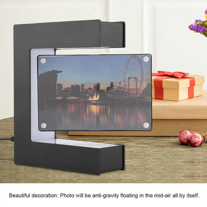 Magnetic Levitation Floating Photo Frame Electronic LED Novelty Home Office Decor US EU Plug Black Only (Delivery time is approximately 14 to 21 days.)