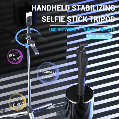 1750mm Wireless Selfie Stick Tripod Foldable Monopod with LED Light for Smartphones Stable Balance Live Shooting (Delivery time is approximately 14 to 21 days.)