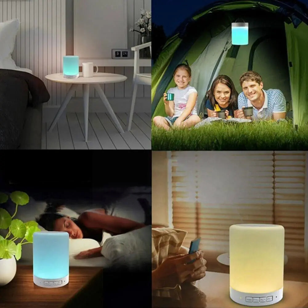 Portable Bluetooth Speaker Player Touch Sensitive LED Light Night Light Illuminated Bedside Table Lamp. (Delivery time is approximately 14 to 21 days.)